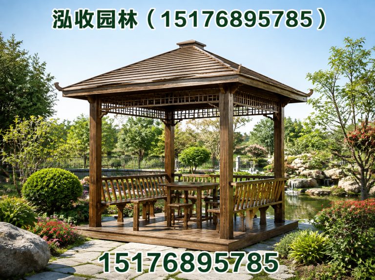 定州防腐木凉亭展示图
